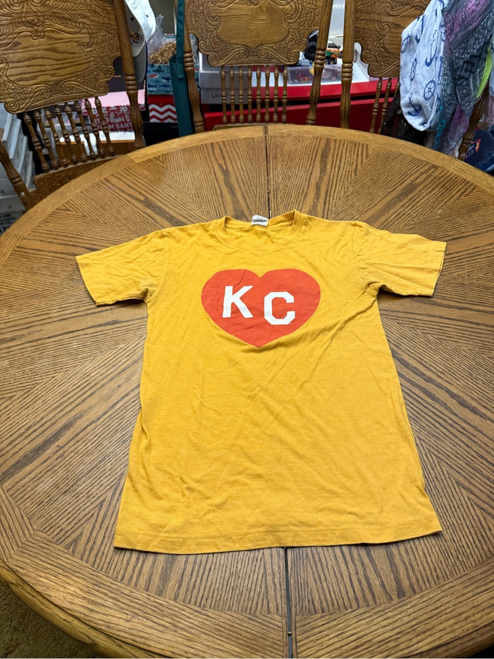 Charlie Hustle Yellow KC Heart Short Sleeve Tee